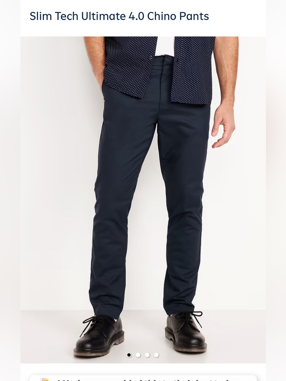 Men’s Old Navy Slim Tech Ultimate 4.0 Chino Pants - Navy 28x34